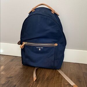 Michael Kors Navy Backpack with Tan Leather Accents